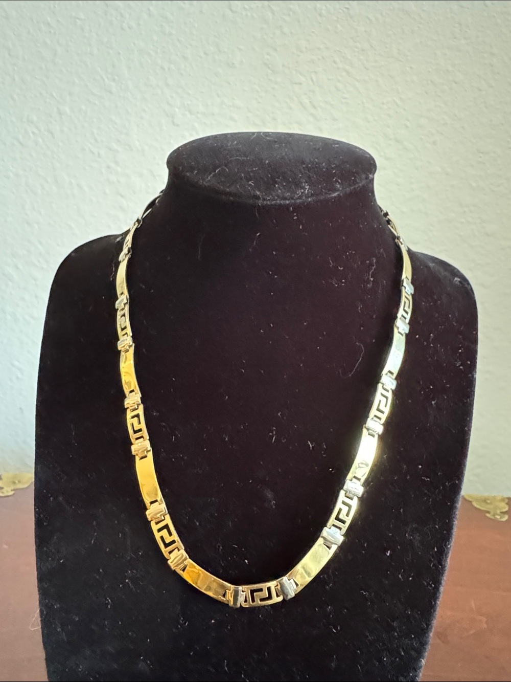 Gold Greek Key Link Necklace 14k Made in Italy